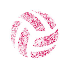 Volleyball pink grunge silhouette