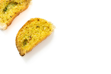 garlic bread with cream cheese and butter for breakfast

