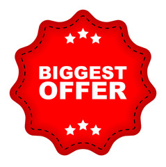 red vector banner biggest offer