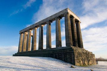 Fototapeta premium The National Monument on Calton Hill in winter, Edinburgh, Scotland