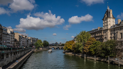 Seine river in Paris near of Notre Dame