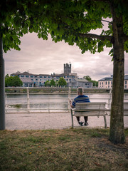 Man reading newspaper