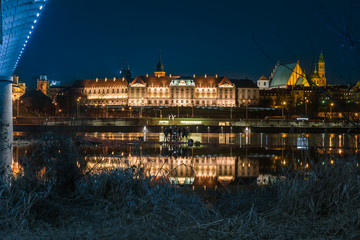 warsaw royal castle by night