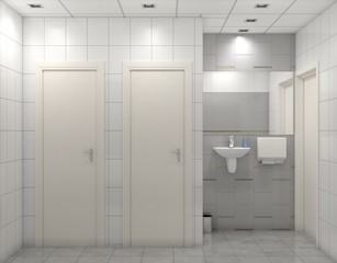 restroom, interior visualization, 3D illustration