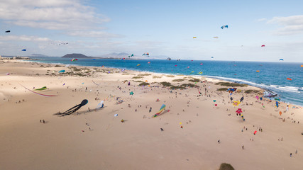 Fototapeta na wymiar thirty-first international kite festival, fuerteventura 2018-11-10