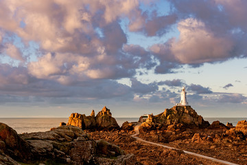 Corbiere, Jersey, Channel Islands lit by warm morning sun