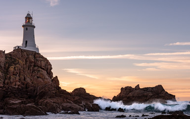 Coastal sunset at Corbiere, Jersey, Channel Islands
