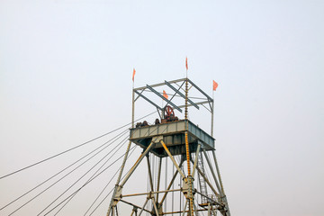 Drilling derrick in MaCheng iron mine, China
