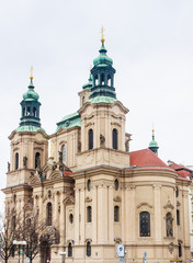 Fototapeta na wymiar St. Nicholas Church located on the old town square. Prague, Czech Republic