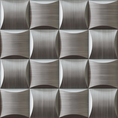 Polished metal tiles pattern 3d illustration