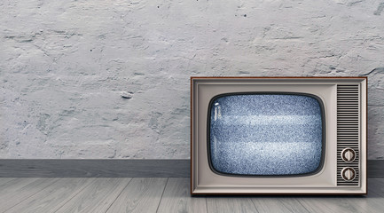 Vintage tv receiver 3d illustration