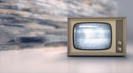 Vintage tv receiver 3d illustration