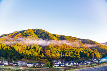 Obraz premium 兵庫県北但・濃霧警報の朝