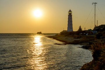 lighthouse at sunset