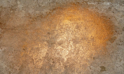 old grunge wall сopper and gold paint stains