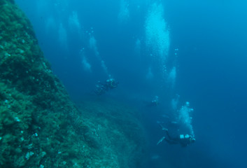 Fototapeta na wymiar Scuba Diving in Malta and Gozo