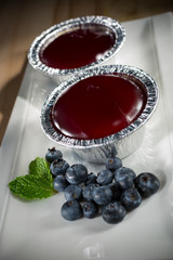 Blueberry Cupcake, Homemade bakery pastry on white dish, selective focus