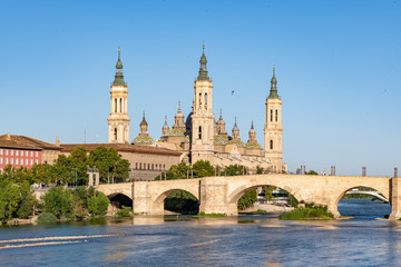 View of Basilica Pillar in Zaragoza , Spain.