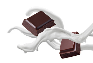 chocolate piece milk splash flow