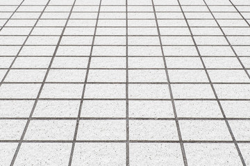 Perspective of white brick floor pattern and background