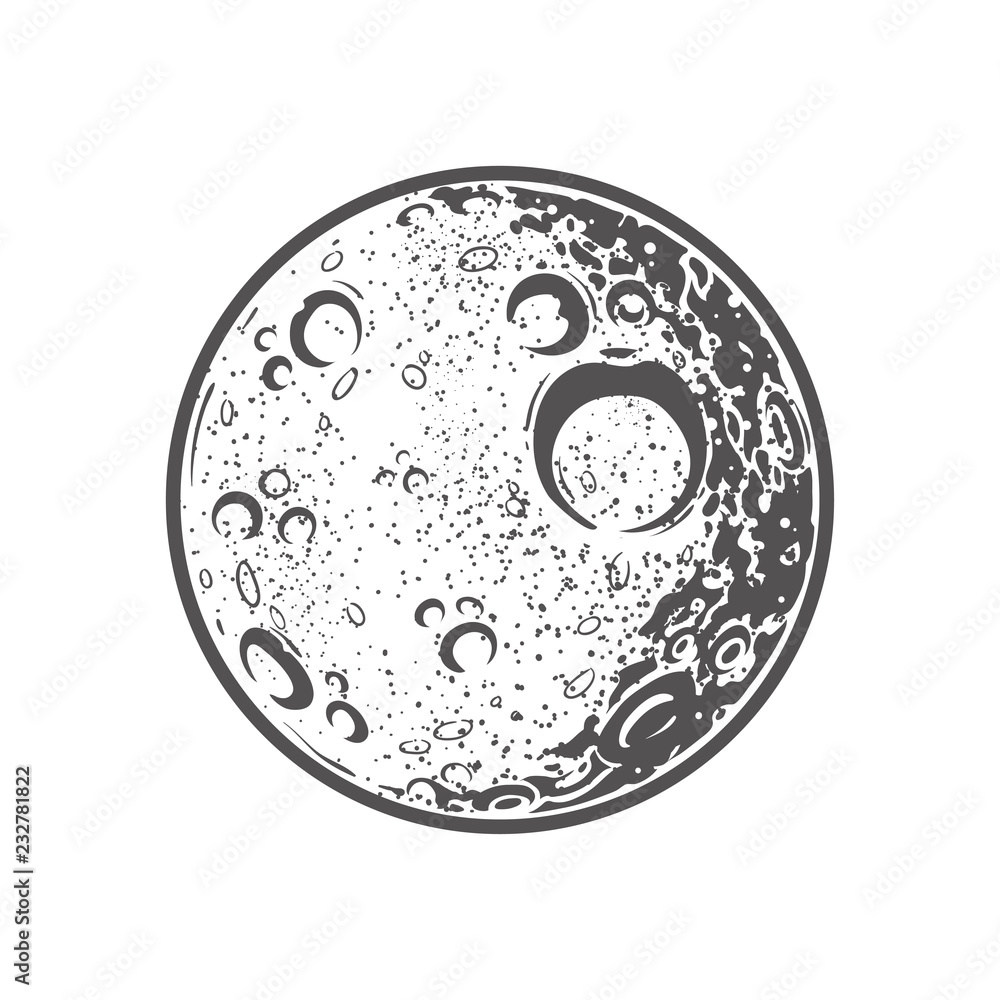 Wall mural illustration of the moon