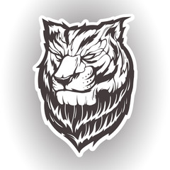 Illustration of the head of the tiger