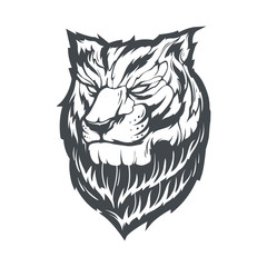 Illustration of the head of the tiger