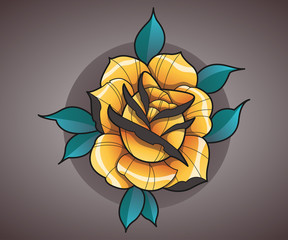 Fototapeta premium Rose tattoo illustration