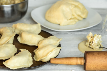 Fototapeta na wymiar traditional polish cuisine - delicious, homemade dumplings