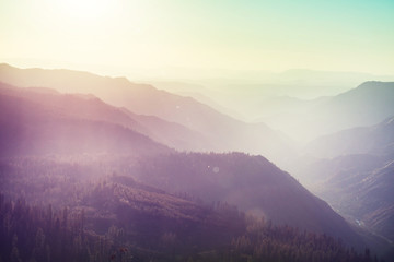 Mountains on sunset