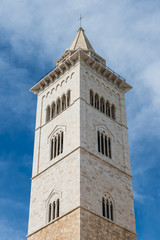 Obraz premium Glockenturm der Kathedrale San Nicola Pellegrino in Trani; Apulien; Italien