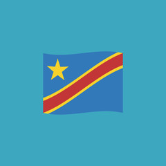 Obraz premium Democratic Republic of the Congo flag icon in flat design