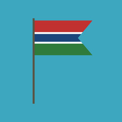 Gambia flag icon in flat design