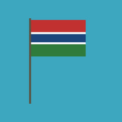 Gambia flag icon in flat design