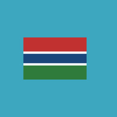 Gambia flag icon in flat design