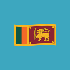 Sri Lanka flag icon in flat design