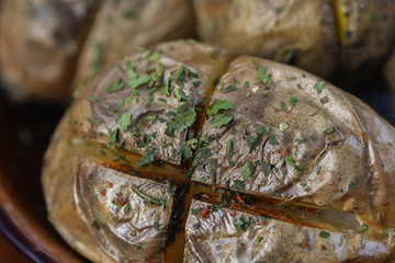 baked potatoes with herbs