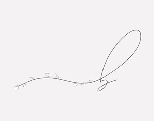 Hand Lettering floral B lowercase monogram and logo © Vector Queen