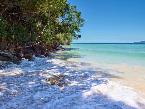 Mamutik Island beach without any person