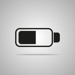 Battery icon. Vector illustration isolated on light gradient background. Flat design.