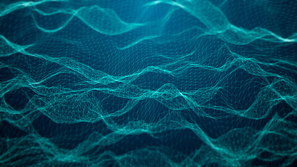 Blue smooth tech wavy background