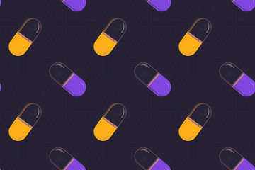 graphic image of the tablet. topic of drugs. pill with space inside