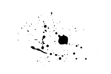 Abstract black watercolor paint splash background. black watercolor splash isolated on white