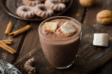 Homemade Dark Hot Chocolate with Marshmallows