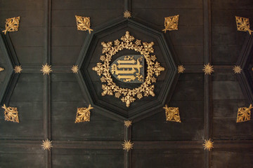Traditional Shield Emblem Ceiling on the English Chapel
