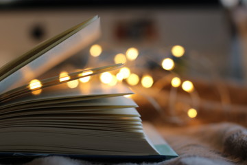 Book with bokeh