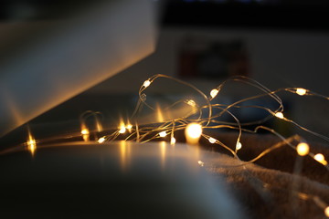 Warm string lights