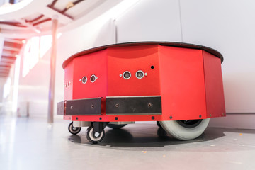 warehouse robot car assembly in factory