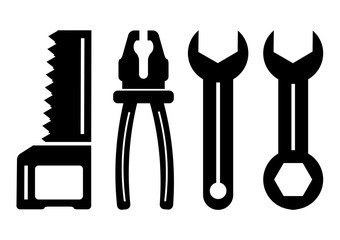 Set of icons of building tools. Vector illustration