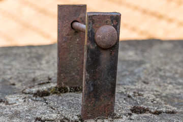 Metails detail on concrete